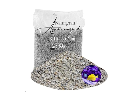 Aquariumsand Aquariumkies 25 kg 3,15-5,6 mm hellgrau gewaschen kantengerundet Quarzsand