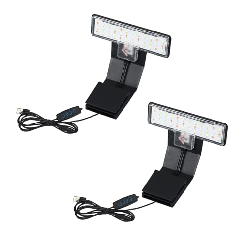 Aquarium LED Beleuchtung,mit Timer Auto On/Off Dimm-Funktion,Ultradünnes Clip-on Aquarium LampeAquarien,Nano Aquarium Beleuchtung für Wasserpflanzen(Drei Segmente Licht:Weiß, Rot,grün und Blau) (2)