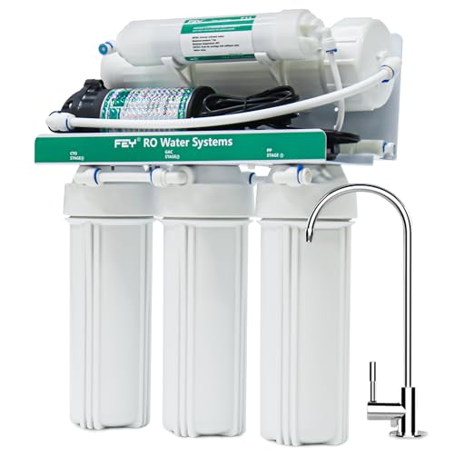 Umkehrosmoseanlage, 600 GPD RO Wasserfiltersystem unter der Spüle, 5-stufiges 600GPD Umkehrosmose-System mit Pumpe, ultra sicheres RO Dring Wasserfiltersystem, schnellerer Wasserfluss