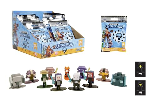 Jada Toys - Minecraft Blind Pack Nanofigs, Welle 2, Minecraft Legends Nano Sammelfigur aus Metall, Verschiedene Modelle, 4 cm, ab 3 Jahren, Schwarz