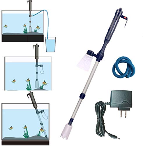 LONDAFISH Automatische elektrische Batterie Aquarium Kiesreiniger Kit Filter Vakuum Siphon betrieben Frischsandwaschanlage mit Adapterated Fresh Sand Washer with Adapter