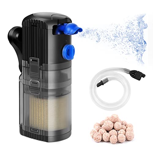 Forever Speed Aquarium Innenfilter 3-in-1 Einstellbarer Durchfluss Aquarium Filter 500L/h Wasserpumpe für 40-120L Aquarien 8W