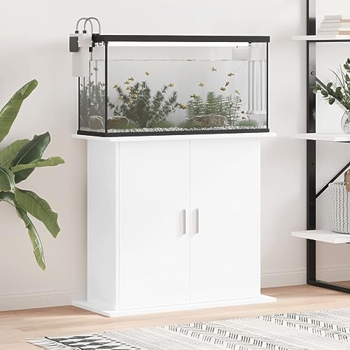 Festnight Aquarium Unterschrank Aquariumständer Aquarienschrank Aquarium Mit Unterschrank Aquarienschrank holz-Hochglanz-Weiß-81 x 36 x 73 cm