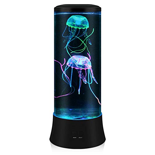 POYO LED Fantasy Quallen Lavalampe – Runde echte Quallen Aquarium Lampe – 7 Farben Einstellung Stimmungslicht Dekoration für Zuhause Büro Dekoration Tolle Geschenke für Kinder