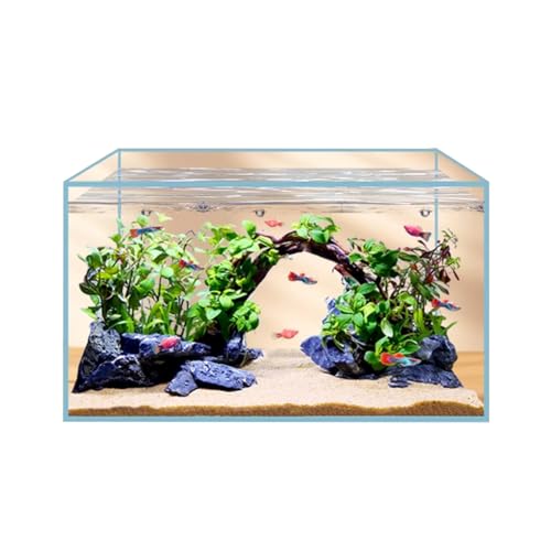 Kleines Aquarium,Starter Aquarium, 41/45/56 Liter - Extra klares Glasgehäuse - Aquarium for Goldfische oder als Schildkrötenaquarium for Wasserschildkröten mit gleich großer Aquariummatte(45x30x30)