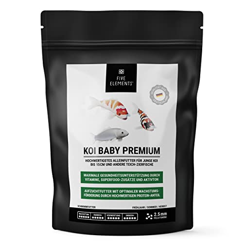 FIVE ELEMENTS Koi Baby Premium | 1,4 kg | hochwertigstes Wachstums-Futter für Junge Koi | Superfood-Zusätze | wertvolle Proteine | Vitamine