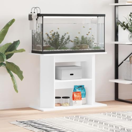 Homgoday Aquariumständer Aquarienunterschrank Aquarienschrank Aquarium Unterschrank Aquarium Tisch Terrarium Schrank Aquarium Stand Weiß 80x35x60 cm Holzwerkstoff