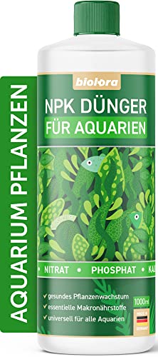 BIOLORA® [1000ml] Aquarium-Dünger flüssig I Fisch- und Garnelenfreundlich I NPK Wasserpflanzen Flüssigdünger für Süß- und Salzwasser I Aquarien Pflanzendünger