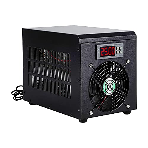 60L Aquarium Kühlsystem, 180W Aquarium Wasserkühler Kühler Wärmer, Aquarium Wasserkühlmaschine mit Pumpe + 2m Schlauch, CE/FCC/CCC/PSE