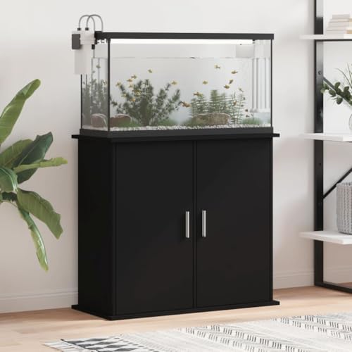 JUDYY Aquariumständer Schwarz 81x36x73 cm Holzwerkstoff, Aquarium Unterschrank, Aquarium Schrank, Aquariumschrank, Aquarium Tisch, Aquarium Stands 833624