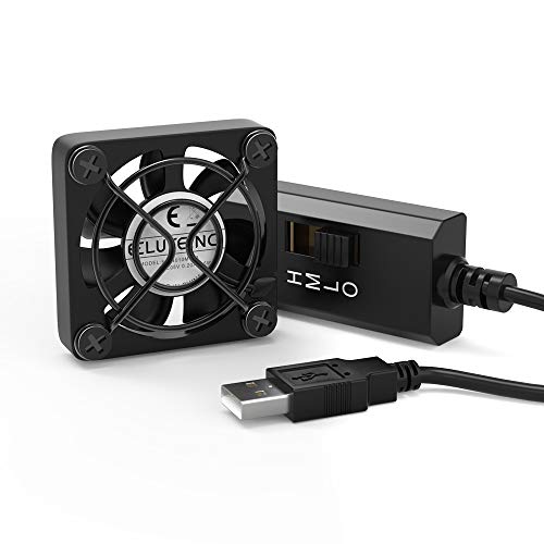 ELUTENG 40mm USB Lüfter 5V Klein Mini mit L/M/H 3 Einstellbare Geschwindigkeit, USB PC Computer Ventilator Lüfter 4cm Gehäuselüfter für Laptop/PS4 /TV Box/AV Schrank/Router