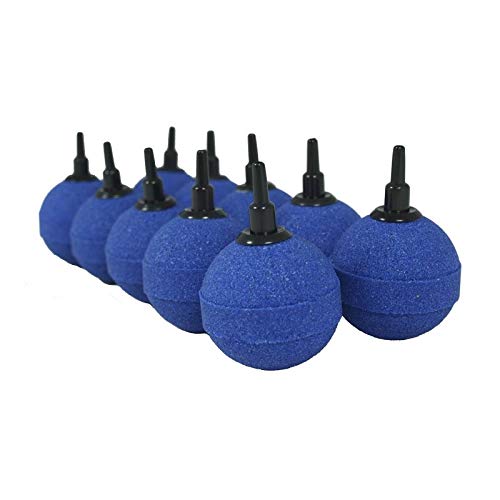 Pondlife 10 x Belüfterstein blau Luftausströmer Kugeln Ø 50mm für Teich u. Aquarium