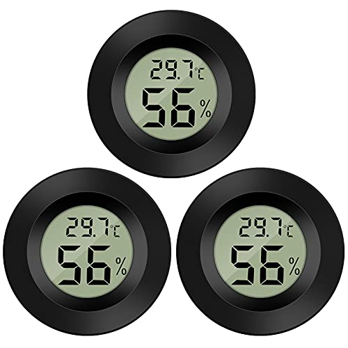 Thlevel Digital Hygrometer Thermometer Mini Temperatur Luftfeuchtigkeitsmesser für Innenraum Gewächshaus Wohnzimmer -50°C~+70°C (3 PCS B)