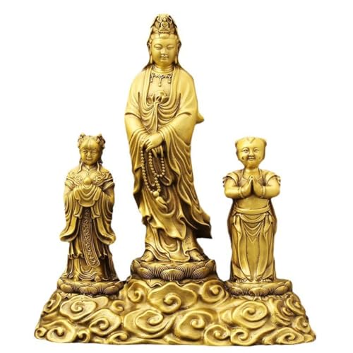 GUERNSEY Sammlerfigur Hausanbetung Guanyin Messingornamente Büro Wohnzimmer Arbeitszimmer Dekoration Ornamente Meditations-Dekor