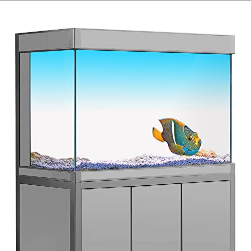 sb little Aquarium-Hintergrundaufkleber, himmelblau-weißer Farbverlauf, HD-Druck, einfache Tapete, Aquarium-Hintergrund, Dekorationen, PVC-Poster (verschiedene Größen) (40 x 60 cm)