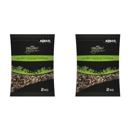 Aquael Kies Natur bunt 3 – 5 mm – 2 kg 114044 (Packung mit 2)