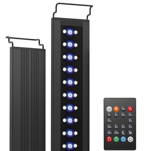 NICREW C10 24/7 LED Aquarium Beleuchtung für Pflanzen, 120-150 cm, 31W, Vollspektrum Aquarium Lampe mit Timer, Helligkeit einstellbar