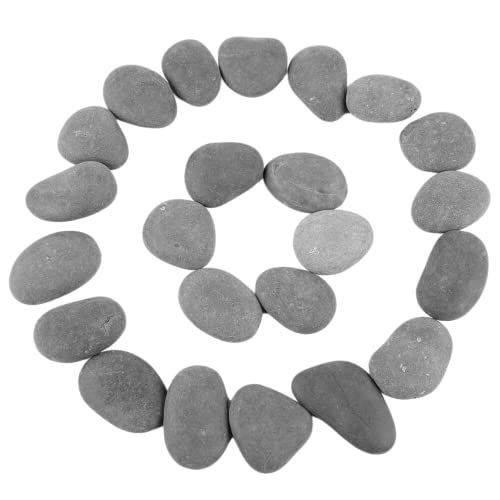 24 Große steine zum bemalen Dunkelgraue Strandkiesel, natürliche Flussfelsen mit glatter Oberfläche für Kunsthandwerk, 5-8 cm