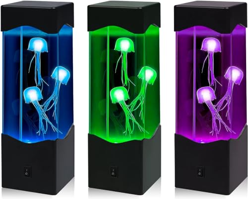 DoRight Quallen Lampe, Quallen Licht Lampe Farbwechsel, Aquarium Lavalampe, Quallen Tank Stimmungslampe für Home Office Wohnzimmer Dekor Kinder Erwachsene Geburtstagsgeschenk Weihnachten, USB 5V