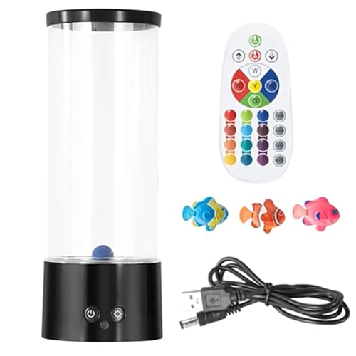 Aquarium-Lampe mit Farbwechsel, mit USB- und batteriebetriebener Option, 4 Beleuchtungsmodi, Aquariumlampe mit Fernbedienung, Stimmungslicht