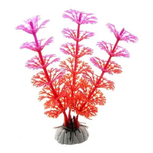 KJJMN Schöne 7 Farben Simulation Wasserpflanzen Wasserpflanze Aquarium Fisch Tank Ornament Dekoration-Rot-M