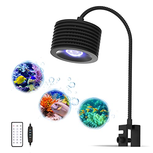 Lominie Aquarium Led Beleuchtung, Clip-on Aquarium Beleuchtung mit 2 Arten der Kontrolle, Nano Vollspektrum Aquarium Lampe für Wasserpflanzen und Fische(Süßwasser)