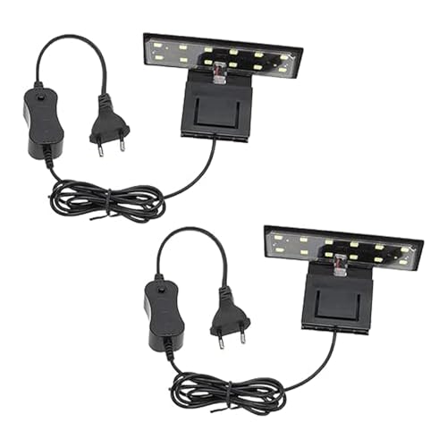 GERUI 2 stück Aquarien Led Lampe Aquarium Licht Led Nano Aquarium led beleuchtung Aquarienbeleuchtung X3 220V 6W Aquarium Beleuchtung für Wasserpflanzen und Fische