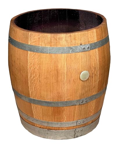 Temesso halbes Weinfass, Holzfass aus Eichenholz geschliffen und geölt als Kräuterbeet, Pflanzkübel oder Teich (3/4)