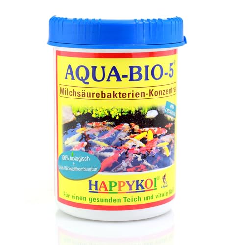 1Liter AQUA Bio 5 Milchsäurebakterien Pulver, probiotische Filterbakterien für Koiteich, Teich und Gartenteich, unterstützen Nitrifizierung, Bauen Algen und Schlamm ab