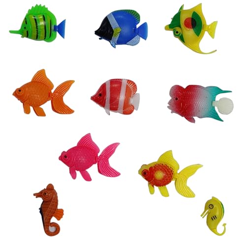 Aquarium Plastikfische, Deko Fische Plastik, Plastik Fische Schwimmend, 10 Stück Künstliche Fische Plastik, Kleine Künstliche Fisch, Künstliche Fisch Schwimmende Deko Für Aquarien (Zufälliger Stil)