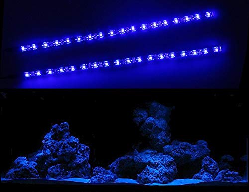 CREATIVE LIGHTS - AQUARIUM MONDLICHT 2 x 30 CM LED LICHTLEISTE KOMPLETTSET INKL. NETZTEIL FLEXI-SLIM BLAU