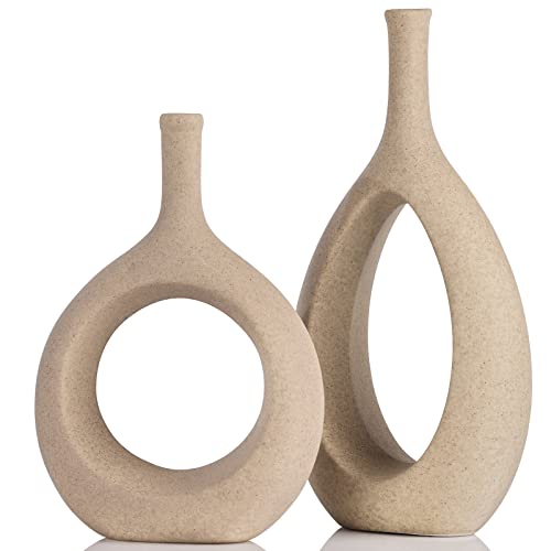 XMGZQ Vase Beige Deko,Vase Gelb,Zitronenvase,Vase Groß Bodenvase Home Deko,Donut Vase Beige,Vase Beige Groß,Bodenvase Beige,Deko Beige Wohnzimmer,Vasen Beige,Deko Beige Aesthetic,Vase 30 cm Hoch,Beige