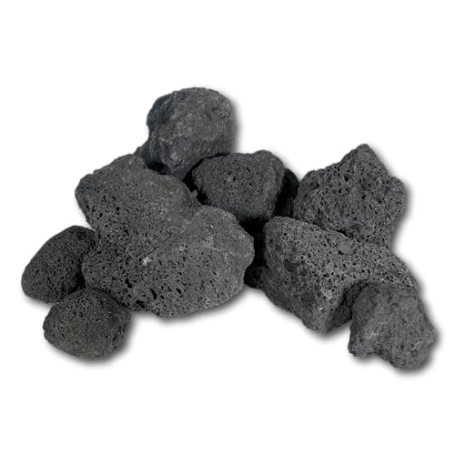 Greenscaping Aquarium Lava Steine schwarz 3-20 cm, besonder tief Schwarze Lava Aquariumsteine, Lavasteine (15-20 cm)