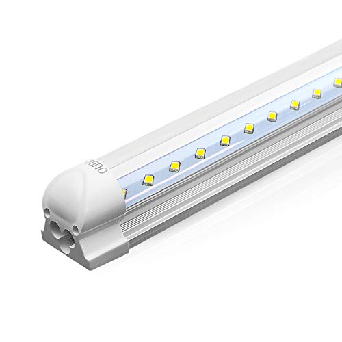 OUBO 150cm LED Leuchtstoffröhre komplett Set mit Fassung Neutralweiss 4000K 24W 2900lm Lichtleiste T8 Tube mit klarer Deck