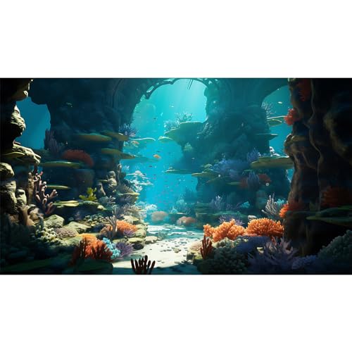 Riivvdise Aquarium-Hintergrund, Unterwasserwelt, Korallenriff und tropische Fische, Terrarium, Hintergrund, Unterwasserlandschaft, Aquarium-Hintergrund, Tapete, Poster, Reptilien-Lebensraum, Vinyl,