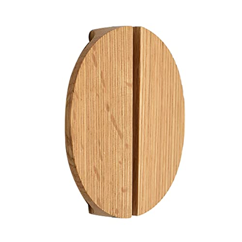 2 Stück Holzgriff Halbmond Schubladengriff Halbkreis Schubladenknöpfe dekorative Tür Schrankgriff für Schrank,Kleiderschrank,Bücherschrank (Oak)