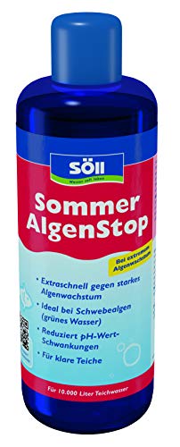 Söll 83159 SommerAlgenStop, 500 ml - Teichpflegemittel gegen starkes Algenwachstum im Sommer/extraschnelle Teichpflege gegen Schwebealgen Teichalgen Blaualgen