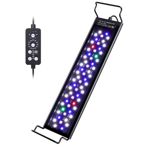 hygger Aquarium LED Beleuchtung,14W Vollspektrum Aquarium Beleuchtung,24/7 Aquarium Lampe Fish Tank Light mit 9 Mehreren Farben und 10 Einstellbare Helligkeit für 30-45cm Süßwasser Tanks