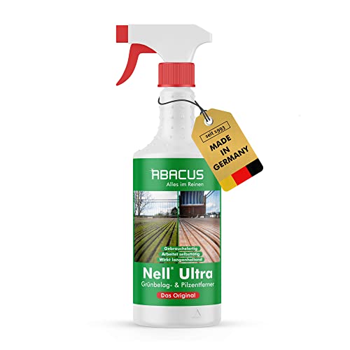 ABACUS® Grünbelagentferner & Algenentferner gebrauchsfertig für die Entfernung von Grünbelag und Algen – Nell Ultra 750 ml (4110)