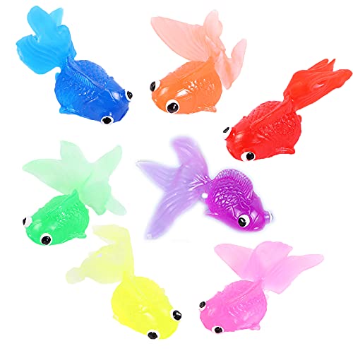 Künstliche Bewegliche Fische 7 Stück Plastik Schwimmende Fische Schwimmende Goldfisch Schwimmende Fisch Weiche Goldfisch Kinder Simulation Fische Für Kinder Spielzeug Badespielzeug,aquarium Dekoration