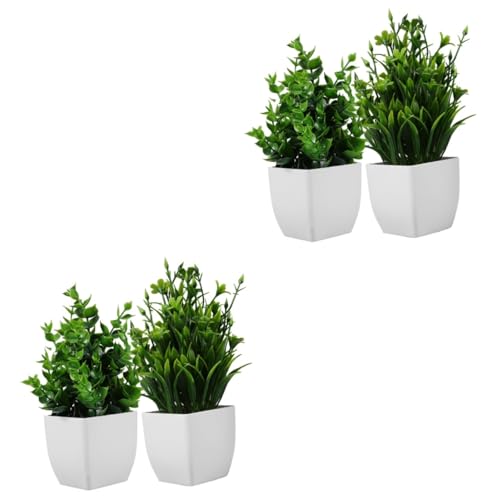 Cabilock 2 Sätze Nachgemachte Pflanzen Blumentopf Zimmerpflanzen Plastikpflanzen Künstliche Pflanzen Gefälschter Dekorativer Pflanzentopf Kleine Topfpflanze Dekor PVC Green 2 Stück * 2