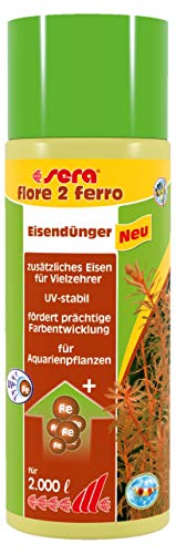 sera flore 2 ferro 500 ml - Eisendünger für prächtige Farbentwicklung Systempflege Zusätzliches Eisen für Vielzehrer UV-stabil Für prächtige Aquarienpflanzen, Dünger für Wasserpflanzen