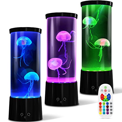 LED Quallen Lampe 17 Farben, Lavalampe Aquarium Auallen Jellyfish Lampe Kinder,Lavalampe Aquarium Deko Stimmungslicht mit Fernsteuerung