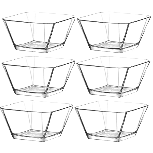 CLEARFEE 6-tlg. Glasschalen-Set aus hochwertigem Glas | stappelbar | 6 Stück je 300ml Dessertschalen Glasschüssel Salatschüssel Glas Schälchen Set Schale Schale Deko Schale Bowl