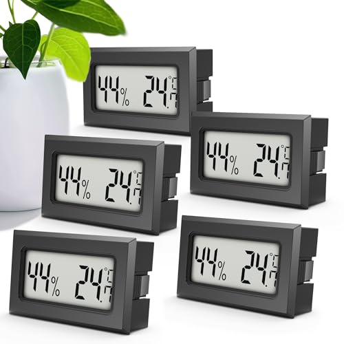 MAVORI® 5 x Mini Thermometer & Hygrometer innen digital - 2in1 Zimmerthermometer & Luftfeuchtigkeitsmesser innen - Thermometer für Innenräume und Hydrometer - Verbesserte Messtechnik August 2022