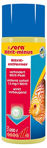 sera Nitrit-minus 500 ml - Wasseraufbereiter Aquarium, Soforthilfe gegen Nitrit, entfernt bis zu 1,5 mg/l Nitrit pro Dosierung beugt Nitritpeak vor