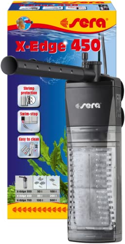 sera X-Edge 450 leistungsstarker & energieeffizienter Eckfilter BZW. Innenfilter fürs Aquarium bis 200 Liter, 32656