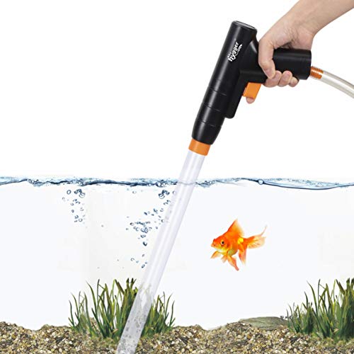 hygger Aquarium Mulmsauger, neu für schnellen Wasserwechsel mit Ansaugknopf, Aquarienkies Reinigungsset, Bodenreiniger Aquarium, Mulmglocke, Absauger für Aquarium mit Schlauchklemme