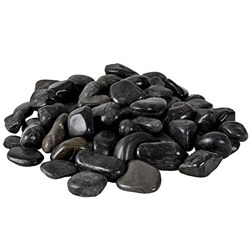 Dekosteine schwarz poliert 20 kg, Kieselsteine Garten 3-5 cm, Zierkies für Vasen, Flusssteine, Ziersteine, Flusssteine Pflanzen, Deko-Kies, Steine-Garten, Kies, Flusskiesel, Schwarze Steine Deko