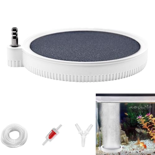 ELNLE Luftausströmer Aquarium Luftstein Sprudelstein Teich Aquarium Ausströmer Sprudler Sauerstoff Aquarium Ausströmerstein für Teiche Aquarien Fisch Tank(10cm, mit 6m Wasserleitung)